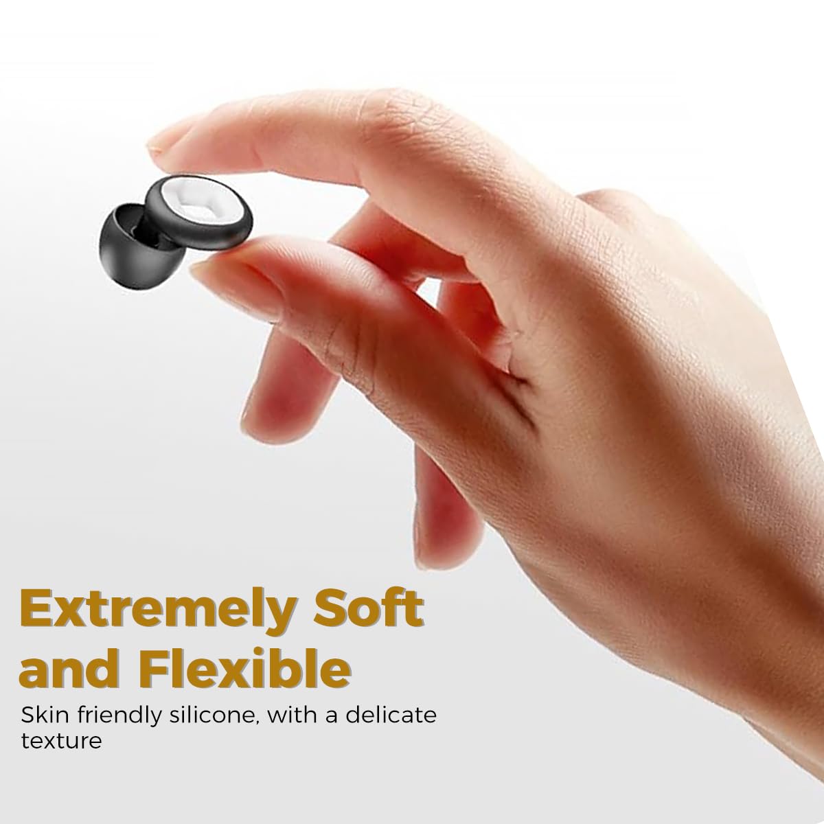 ZIBUYU Ear Plugs for Sleeping Soft Silicone Noise Reduction Earbuds Reusable Silent Ear Plugs with Storage Case, Ear Plugs for Noise Canceling Ear Plug for Sleeping, Flight, Concerts, 25dB - Black