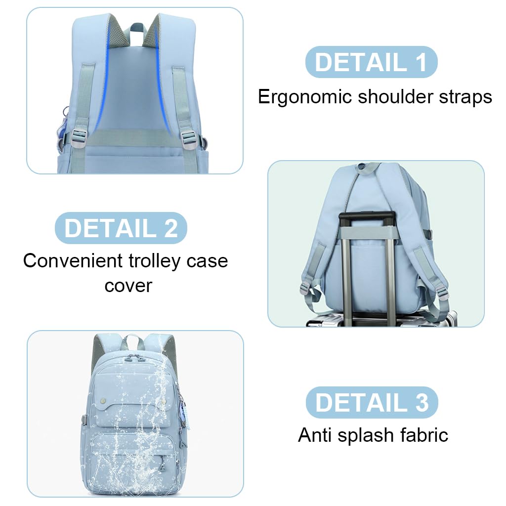 PALAY School Backpack Fashion Student School Backpack Large Travel Backpack Laptop Backpack Multi-pouches Girls School Backpack