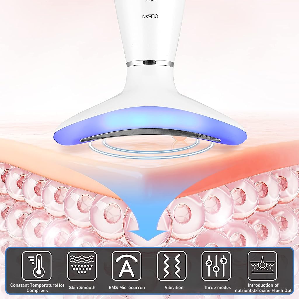 HANNEA Electric Neck Massager Machine, EMS Face Firming Wrinkle Reducing Tool Double Chin Reducer, Lifting Device Chin, Facial Beauty Machine With 3 Massage Modes