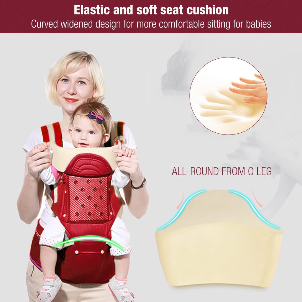 SNOWIE SOFT 10 in 1 Baby Carrier with Seat for Newborn, Detachable Diaper Bag, Multifunction Adjustable Baby Wrap Carrier, Soft and Breathable Baby Carry Bag for Baby Age 0-4, All Season Use