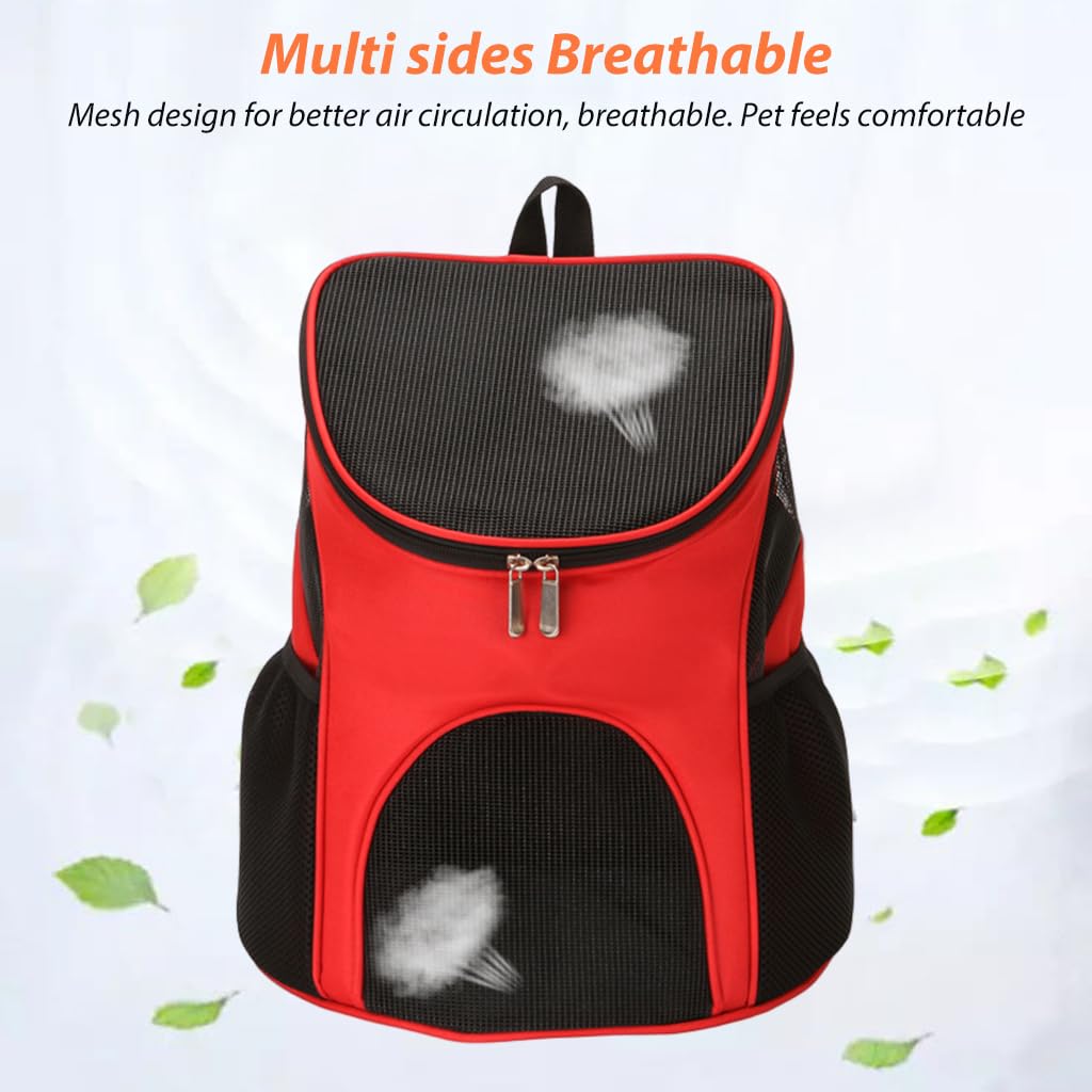 Qpets Cat Bag Cat Carrier Backpack Travel Cat Bag Carrier Backpack Breathable Nylon Mesh Cover Pet Carrier Backpack for Small Middle Cat, Puppy Kittens Within 15kg