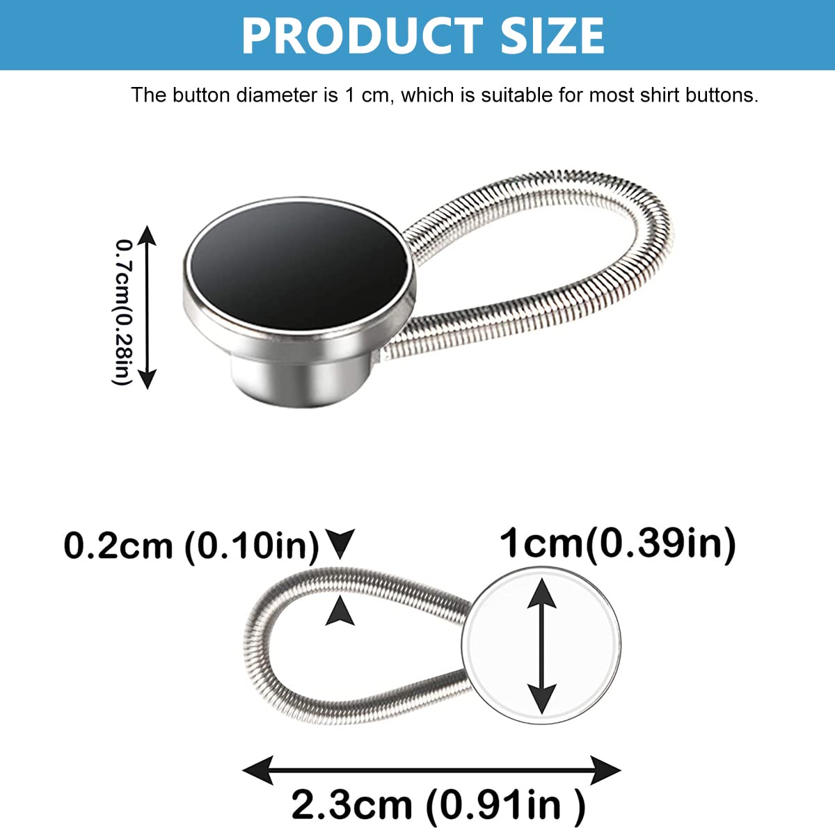 SANNIDHI 12 Pcs Shirt Collar Extender Stretch Metal Neck Button Extender for Mens Dress Shirt, Cuff, Pants, Collar Extension Button Expander Set
