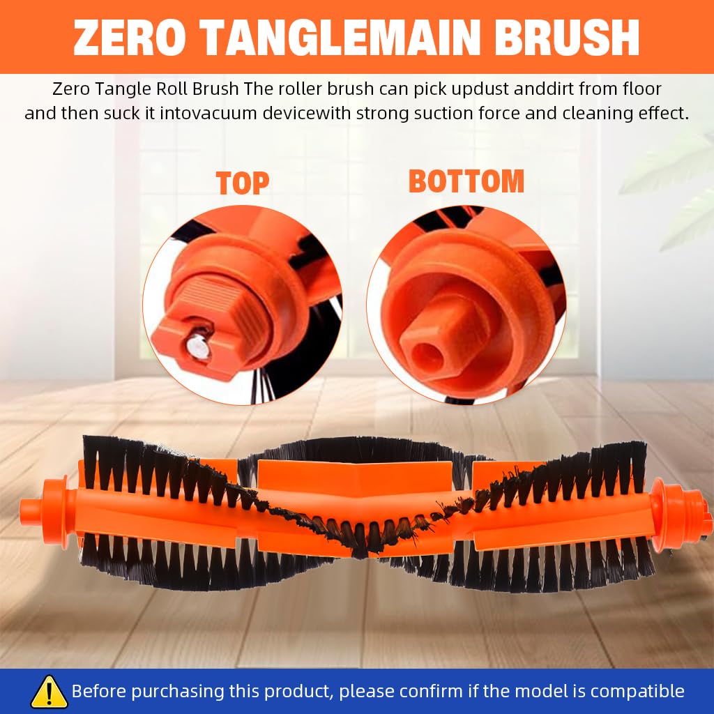 HASTHIP® Compatible with Mi Robot Vacuum Mop-P, Main Brush Replacement Vacuum Cleaner Main Brush for Mop-P, with Narrow Cleaning Brush for Main Brush.