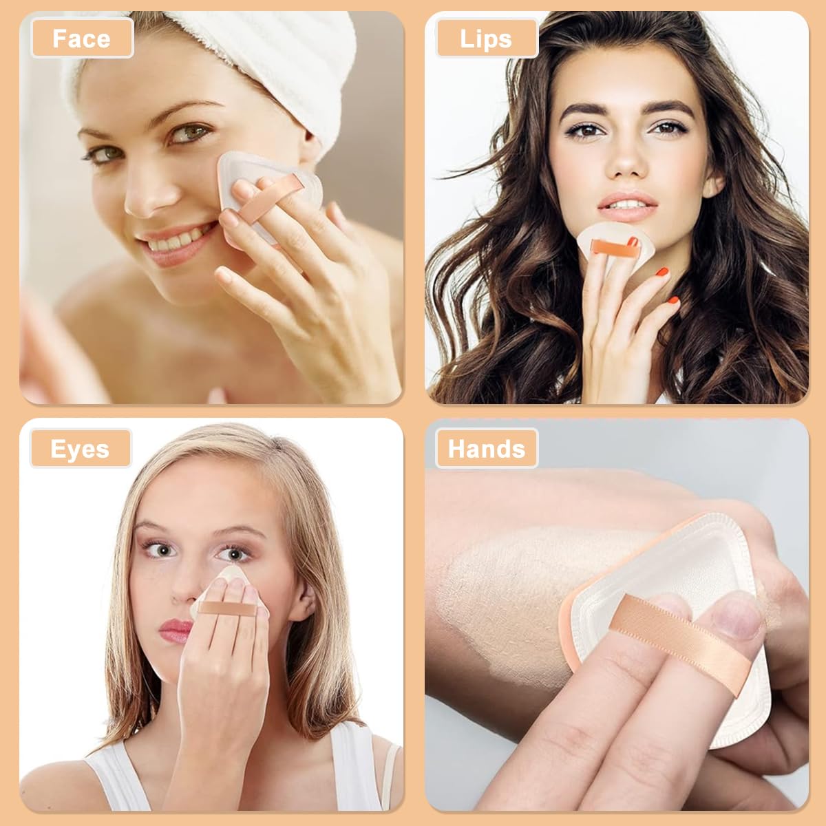 MAYCREATE 2pcs Makeup Sponge Beauty Blender Sponge Ultra Soft Triangle Round Powder Puff for Liquid Foundation Concealer And Powder - Wet & Dry Dual Use