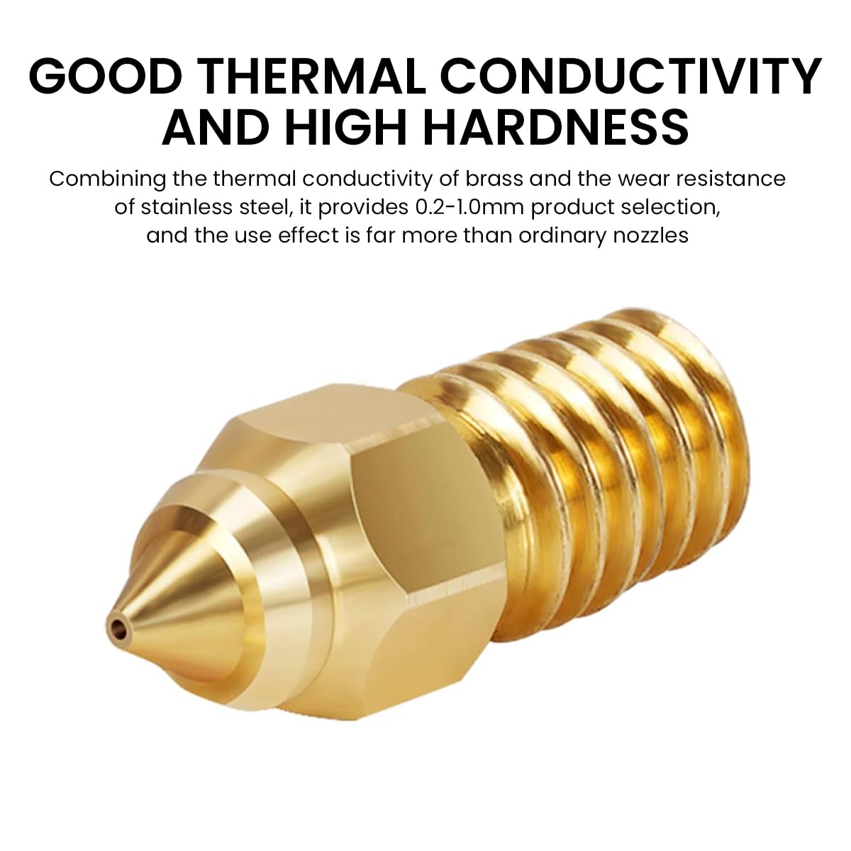 Serplex 5Pcs 3D Printer Nozzles, 0.4mm Brass Nozzle 3D Printer Nozzles 400 Degree Heat Resistance Universal 3D Printer Nozzles for Ender-3 V3 Se, Ender 5, Ender 5 S1, Ender 7 All Metal Hotend