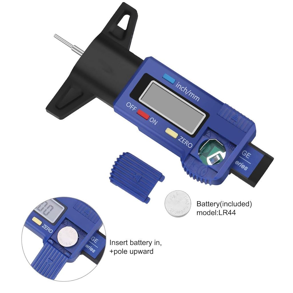 STHIRA® 2PCS Car 0-25.4mm Digital Tyre Tire Tread Depth Tester Gauge Meter Measurer Tool Caliper LCD Display Tpms Tire Monitoring System Metal Probe