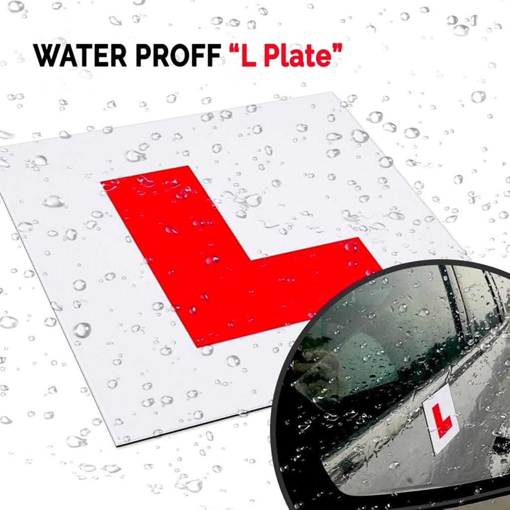 STHIRA® 6PCS Magnetic Learning Sticker for Car 7 Inch Reflective L Board for Driver Vehicle Safety Night Safe Learner Easy Reusable Practice Test