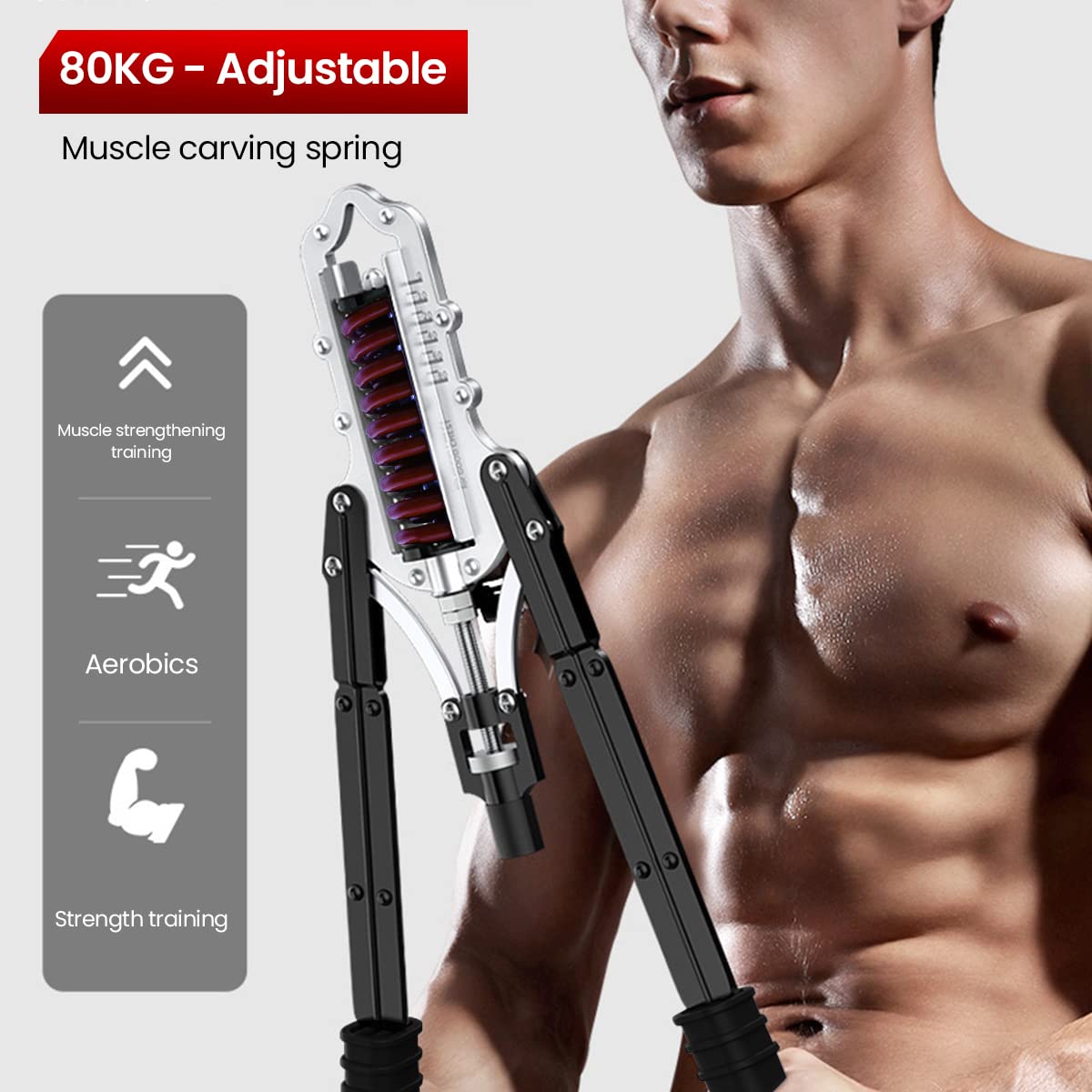Optifit Twister Arm Exerciser - Adjustable 0-200kg Power, Home Chest Expander, Shoulder Muscle Training Fitness Equipment