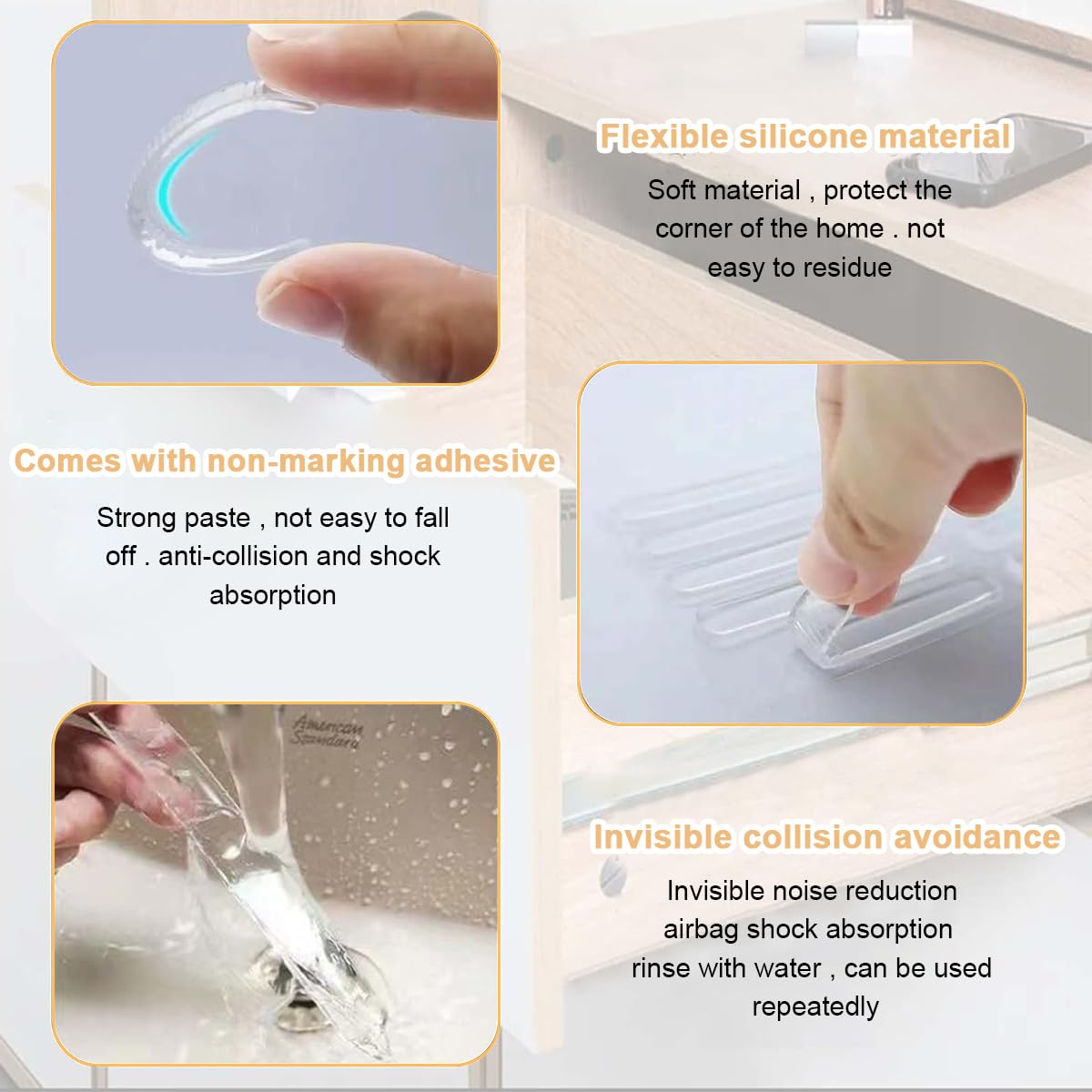 HASTHIP 20pcs Door Stopper Door Bumper 6cm Silicone Clear Bumpers Door Protector for Home, Table, Door Knob Self Adhesive Furniture Bumper