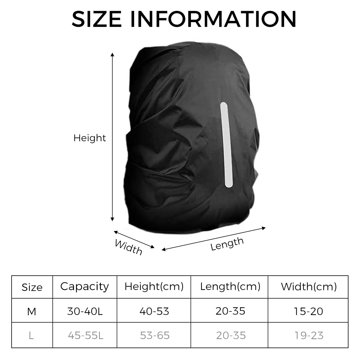 Proberos Rain & Dust Proof Protector, Backpack Rainproof Cover with Safety Reflective Strip Anti-Theft Cover, Dustproof Rain Cover Bag for School, Trekking & Camping Bags (30-45L 2pcs)