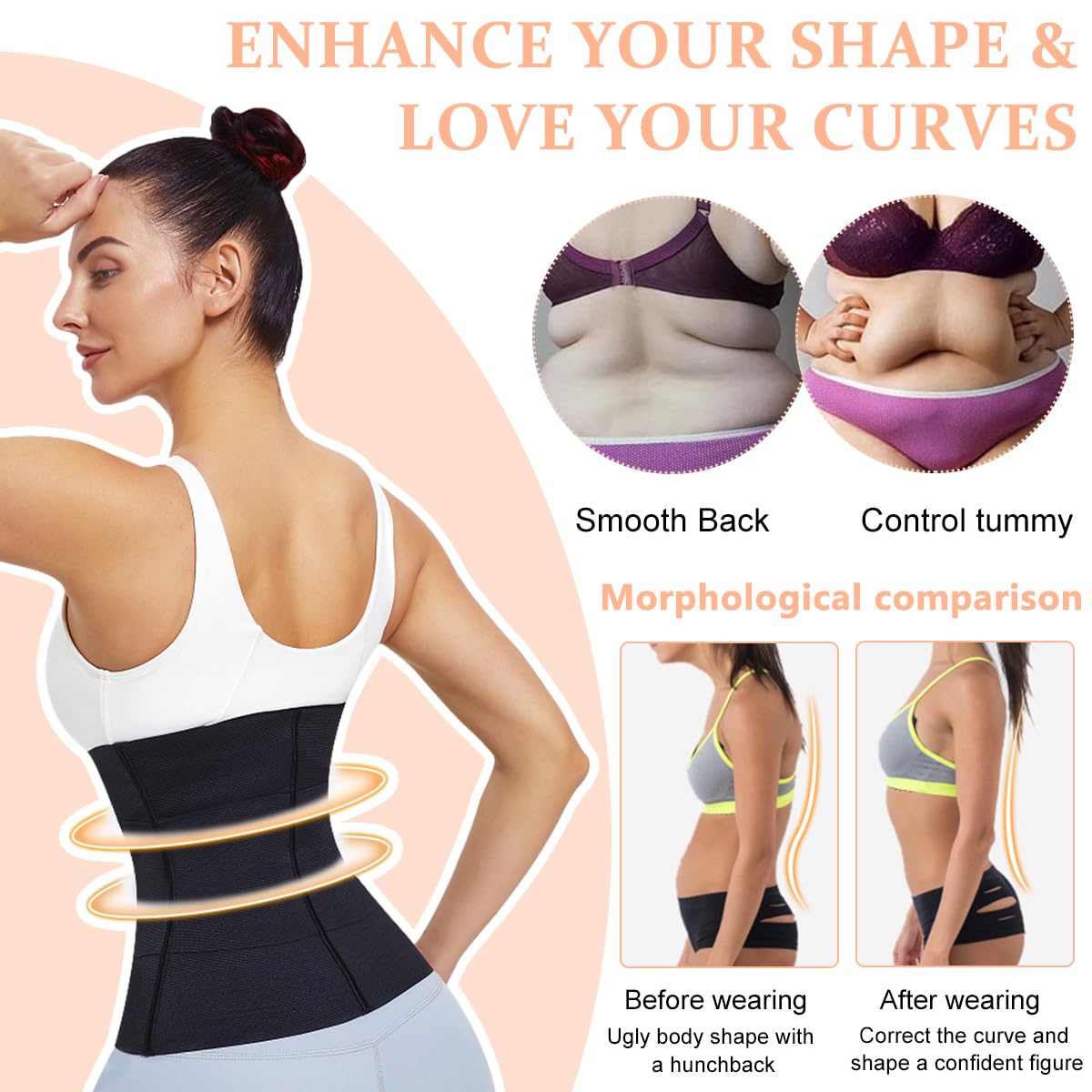 PALAY Waist Trainer for Women Waist Cincher Shapewear for Women Tummy Control Workout Body Shaper Adjustable Workout Girdle, XL