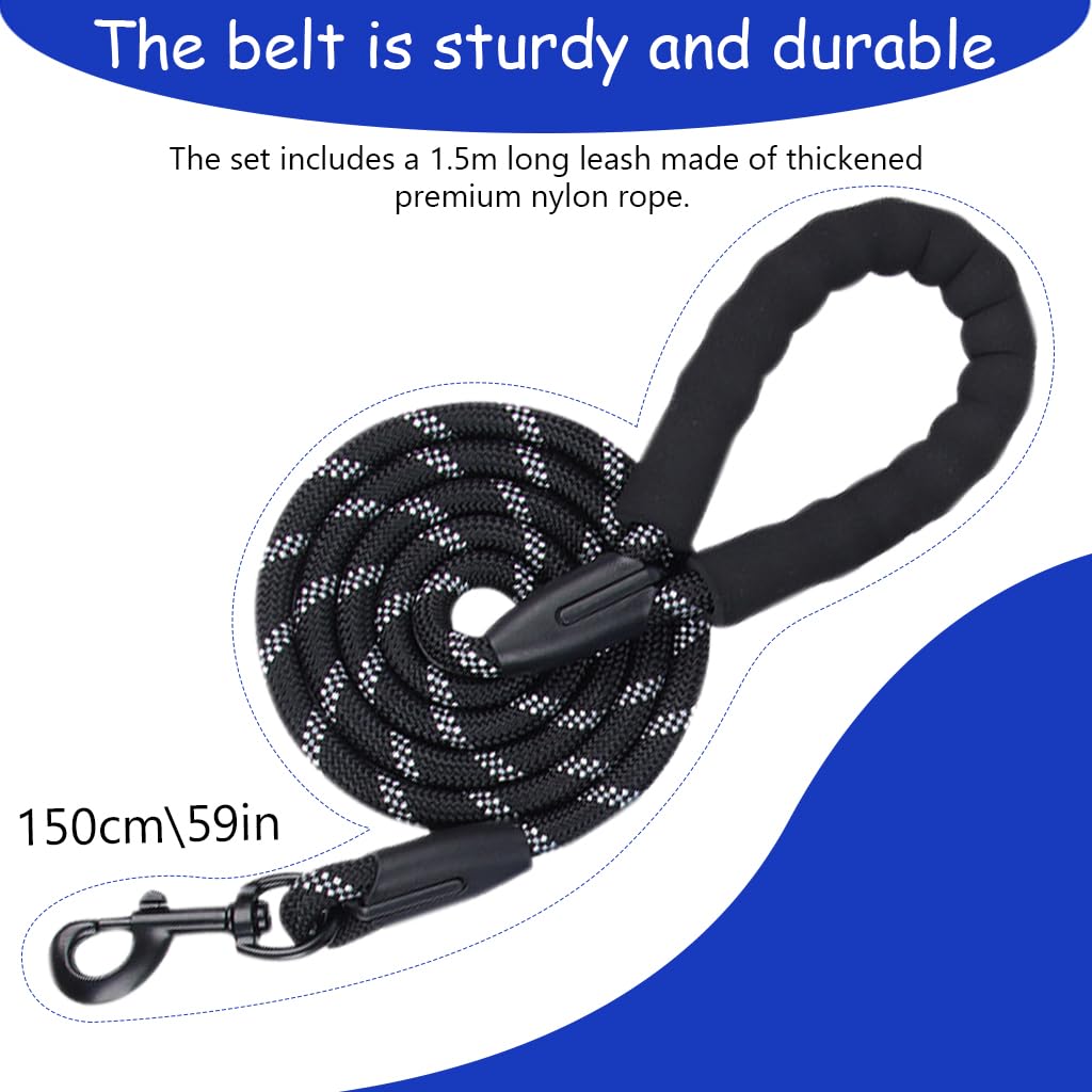 Qpets Dog Vest Dog Harness for Large Dog with 1.5m Dog Leash Dog Harness with Pulls Handle for Guide Dog, Large Dog, Adjustable Dog Vest Harness with Quick Release Buckle (Suitable 18-33kg)