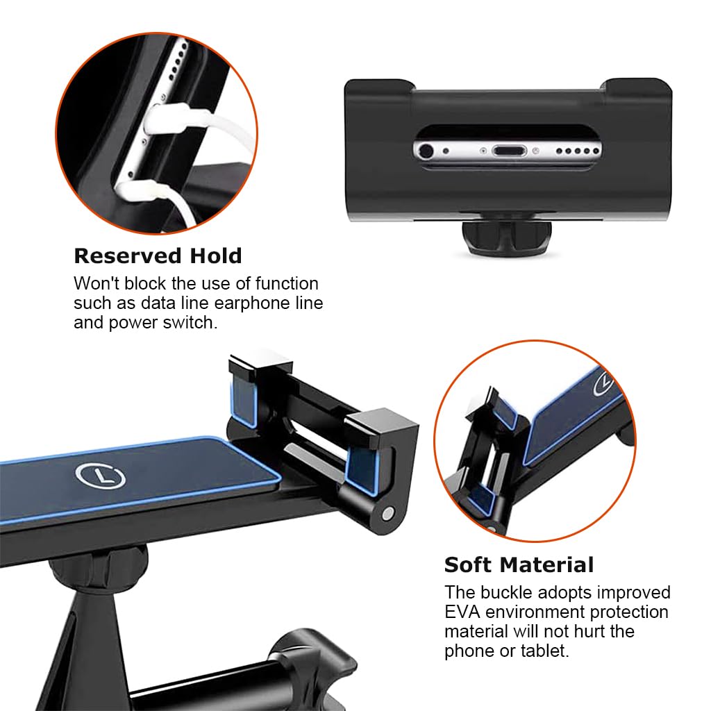 STHIRA® Car Headrest Tablet Holder Retractable Adjustable Universal for iPad Pro Air Mini Galaxy Tabs Other 4.7-10.5 Inch Cellphones Tablets Easy Installation 2PCS