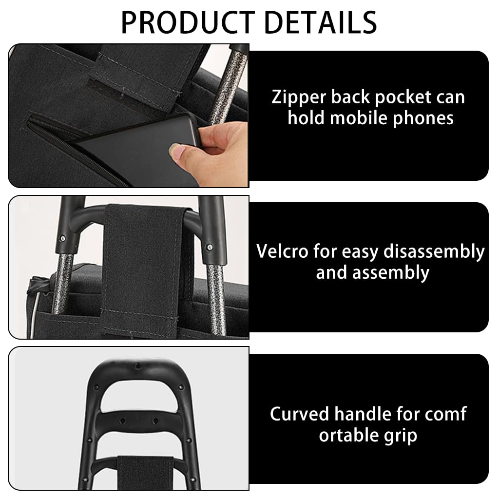 HASTHIP Stair Climber Trolley 6-Wheel Luggage Trolley Stair Climbing Hand Truck with Folding and Telescoping Handle, Stair Climbing Dolly Hand Carts for Shopping, Moving, Office Use