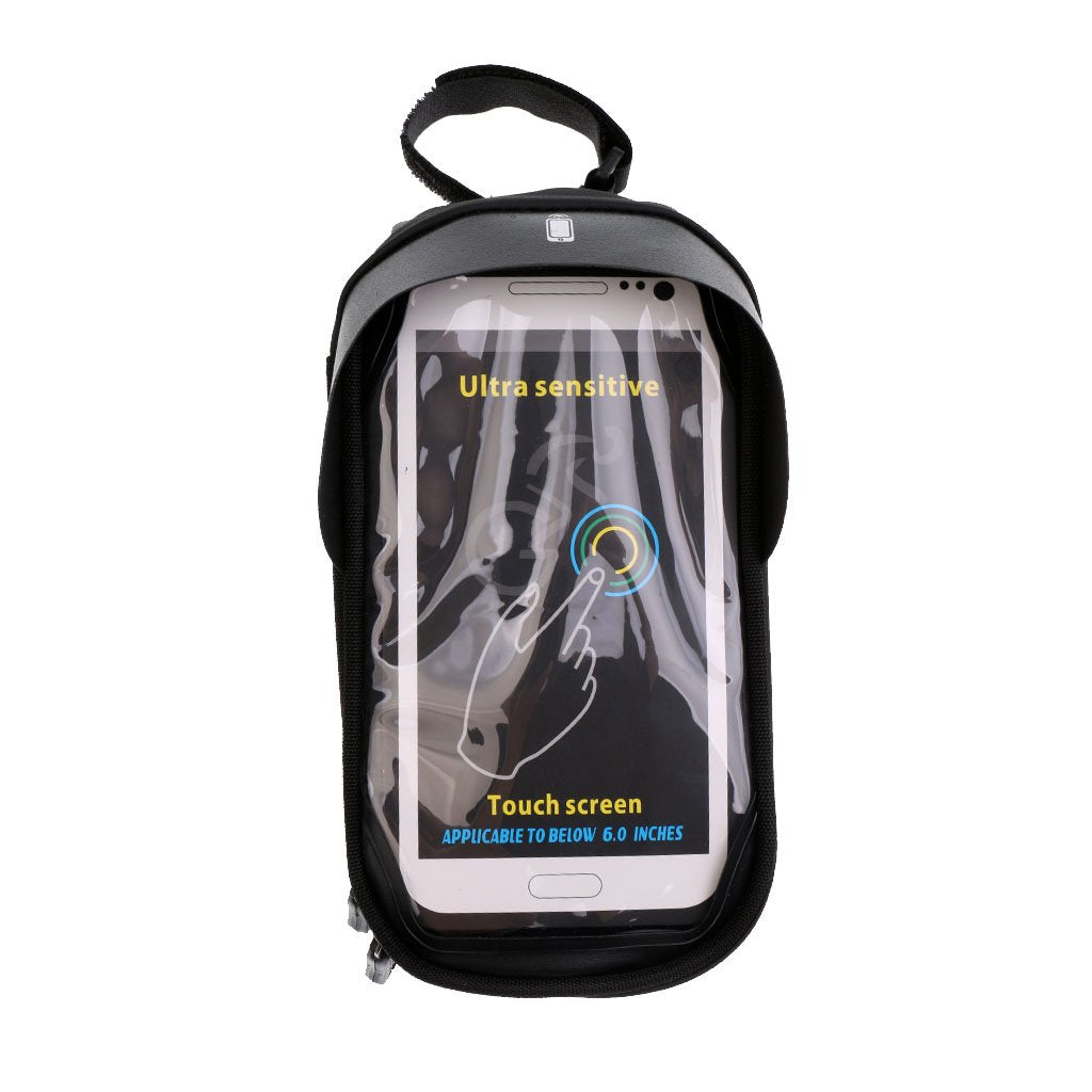Proberos PLAY HARD Waterproof, Headphone Hole, Thermoplastic Polyurethane (TPU) Touch Screen, Bicycle Bag Frame Bags Suitable for Smartphones Within of 6 inches (Black)