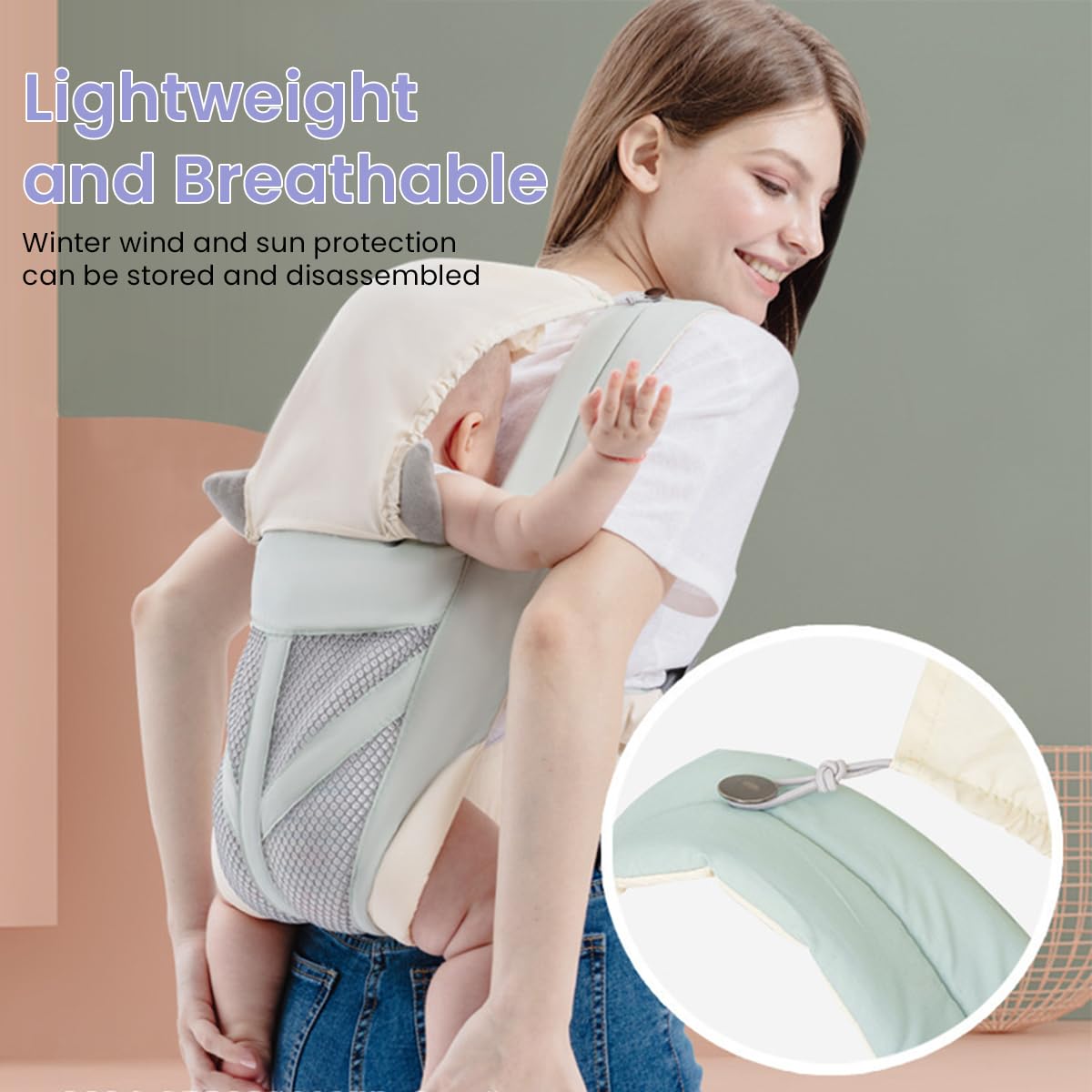 SNOWIE SOFT Baby Carrier for 8-32lbs 4 in 1 Adjstable Baby Carrier with Lumbar Support Kangaroo Baby Carrier Baby Carrier Face-in /Face-Out Baby Wrap Carrier for Newborns, Infant 0-36 Months