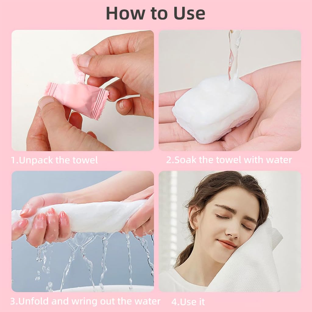 HANNEA 14pcs Compressed Towel Tablet Travel Compressed Cotton Towel Face Towel Reusable Cotton Towel Tablets Multipurpose Compressed Towel Tablets, 9.5X11.8 Inches