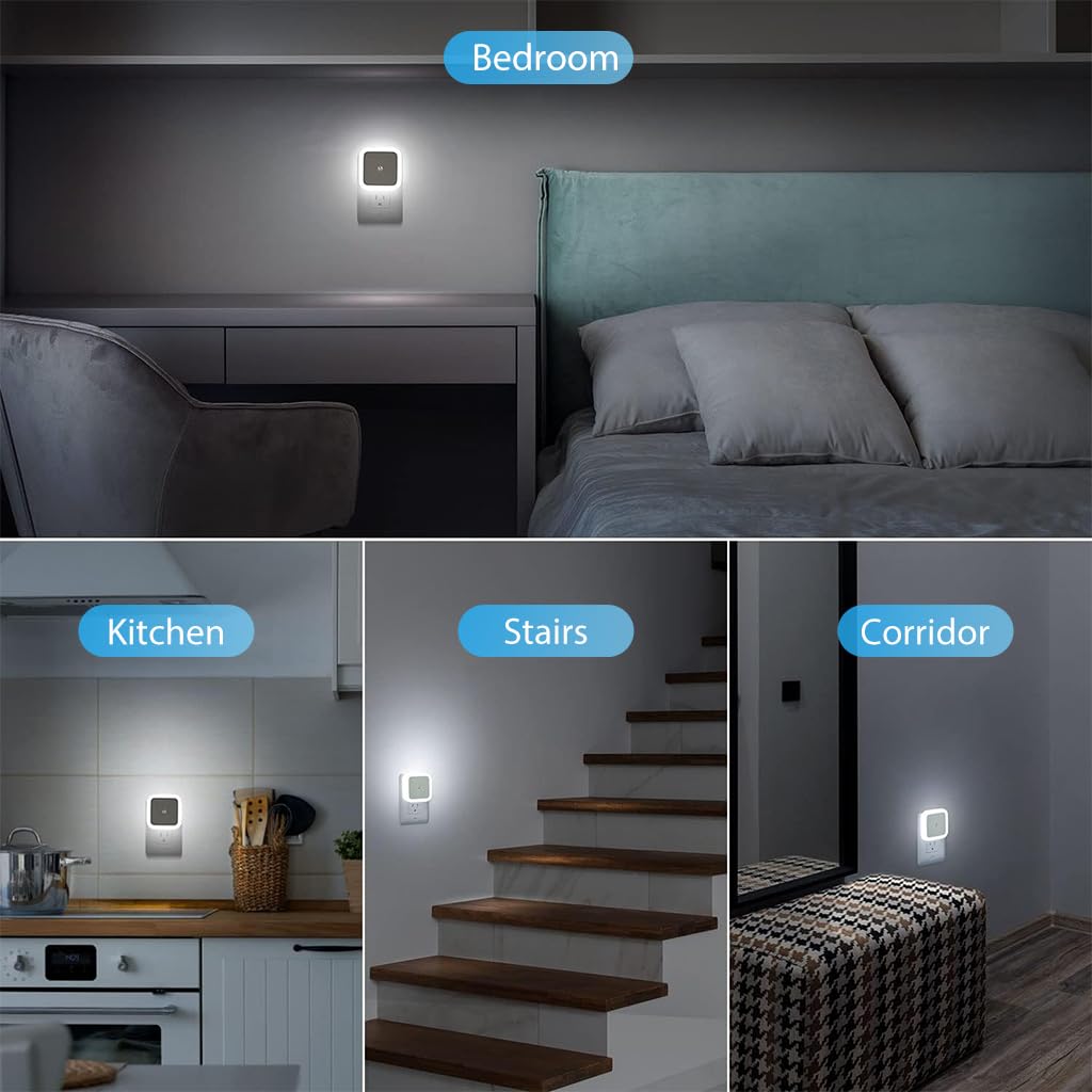 ELEPHANTBOAT 3Pcs LED Night Light with Energy-Saving Photocell Sensor, 2.4