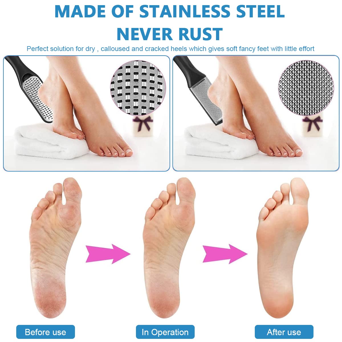 HASTHIP 23 in 1 Stainless Steel Professional Foot Rasp Manicure, Pedicure Tool Set Kit for Foot Care