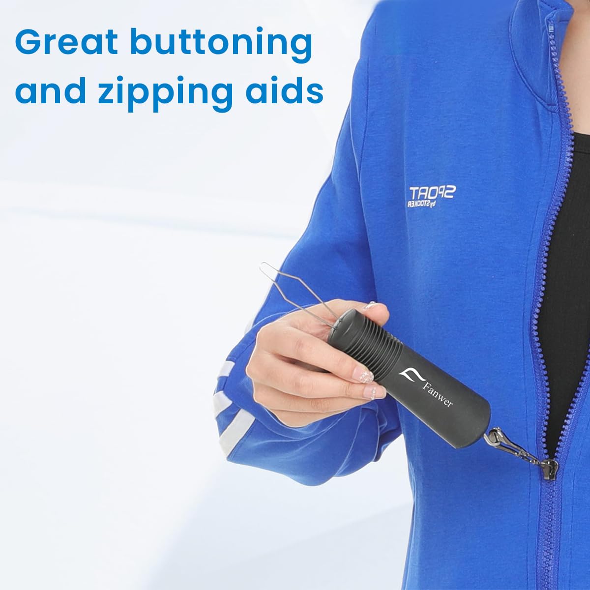 HASTHIP Buttoning Hook Dressing Aid 2 in 1 Button Hook and Zipper Pull Dual End Adaptive Dressing Aids Tool for Seniors, Arthritis Patients, Hand Injury Recovery