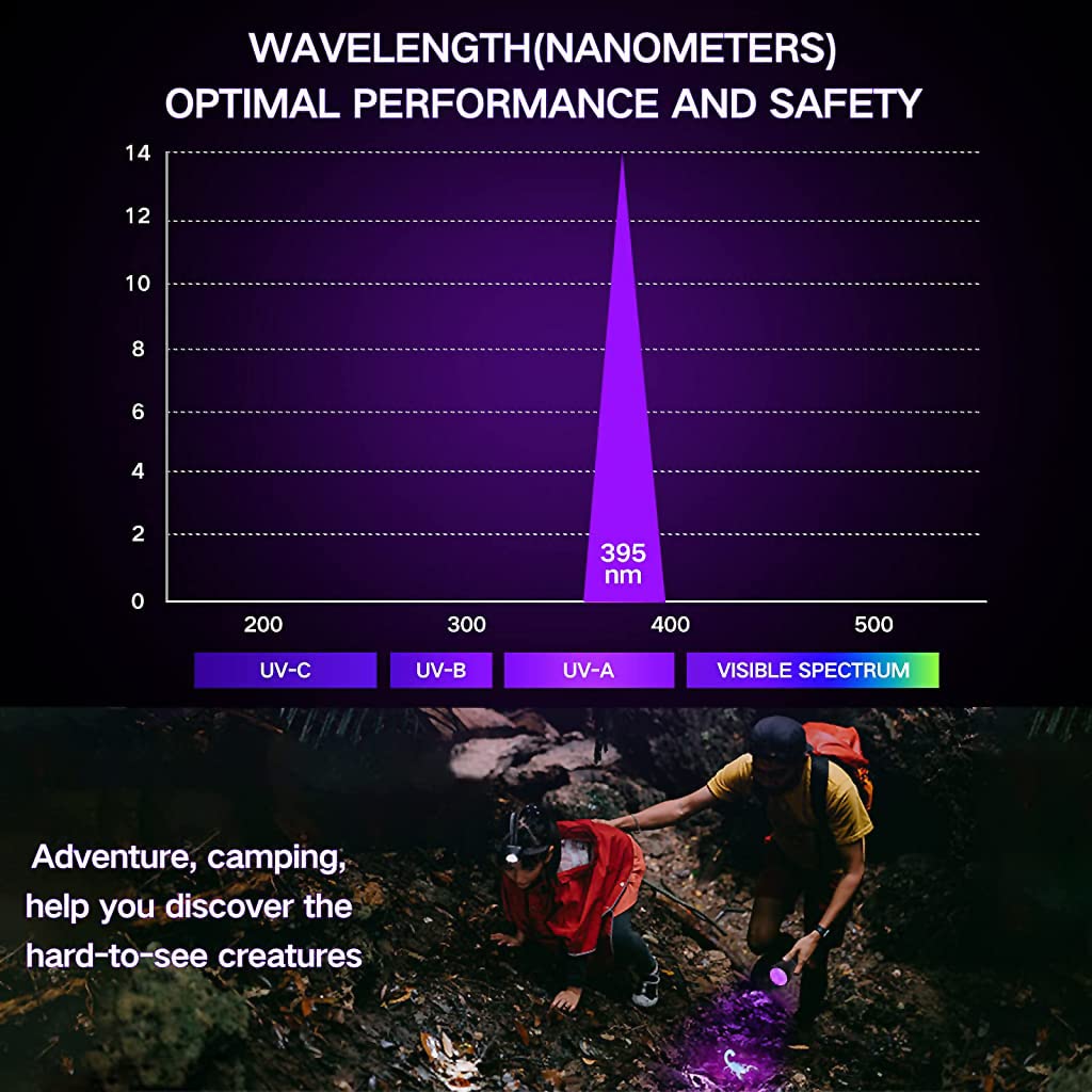 Qpets® 21 LEDs UV Light Torch 395nm Flashlight Purple Detector for Pet Stains Excrement Detection Bed Bug on Carpet Rugs 2PCS