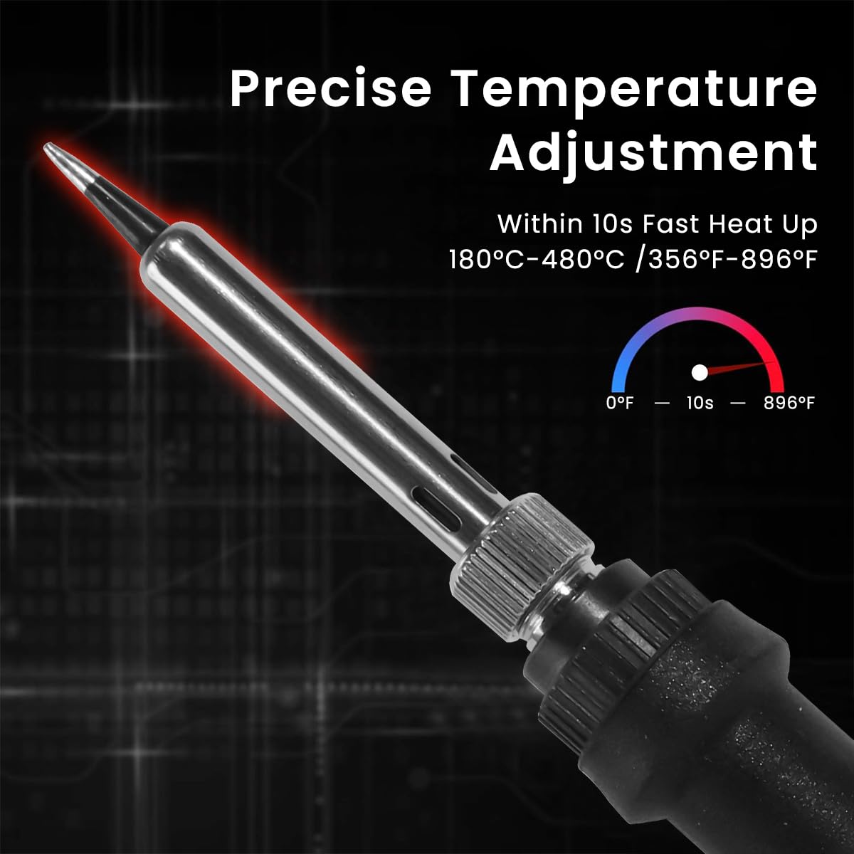 Serplex Electronics Soldering Iron Kit 80W LCD Digital Display Welding Tool with Adjustable Temperature 5pcs Solder Iron Tips Desoldering Pump Tweezers Stand Solder for Soldering Set