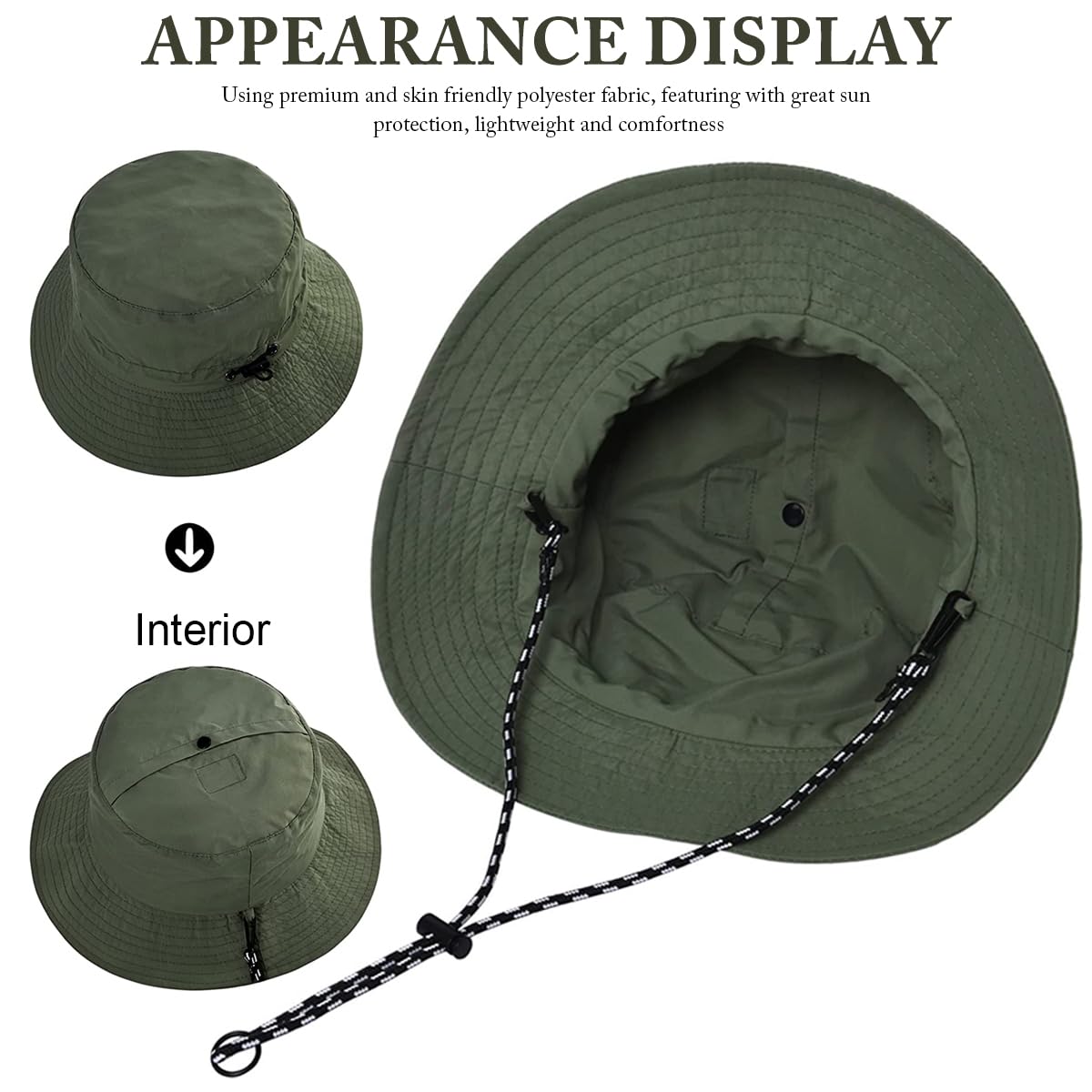 PALAY Bucket hat for Women Men Waterproof Wide Brim Sun Hats Foldable Boonie Safari Fishing Hiking Beach Hats