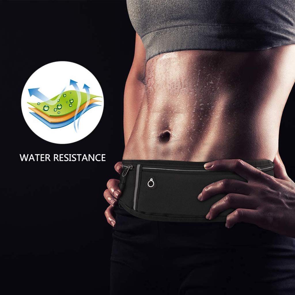 GUSTAVE Belt Bag for Men Women Running with Clear Phone Window, Waterproof and Reflective Waist Bag for Workouts, Exercise, Cycling, Travel, Waist pouch for Keep Keys, Earbuds, Phone under 7in
