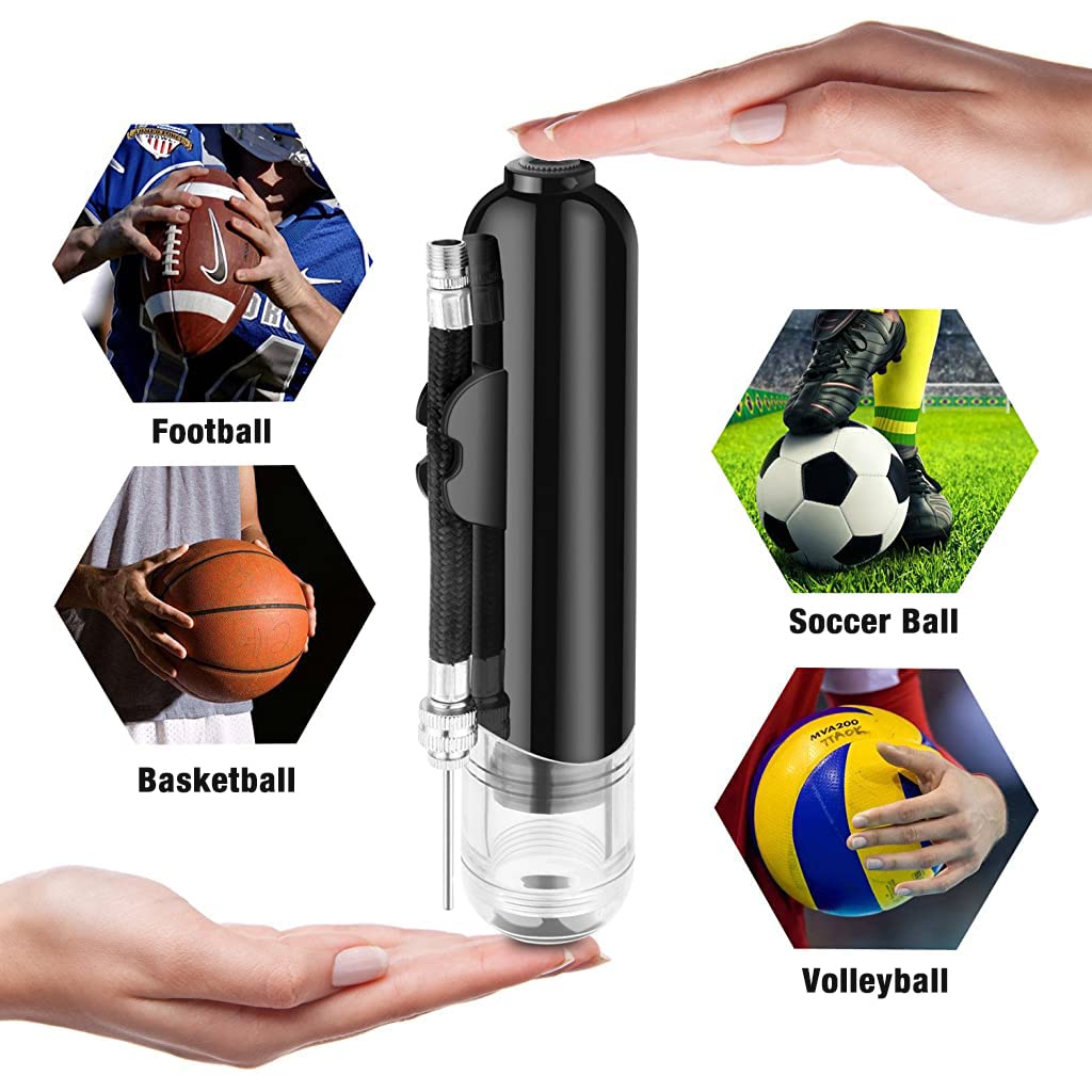 Proberos Air Pump, Cycle Mini Pump with 1 Needles and 2 Nozzles, Dual Action Inflate Mini Air Pump for Soccer Ball, Basketball, Volleyball, Bikes, Ball Sports Inflatable Accessories with pin