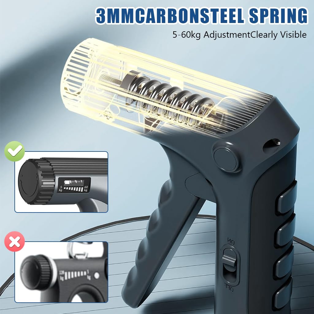 Optifit Grip Strengthener with Digital Counter 11lbs -132lbs Adjustable Resistance 2 In 1 Forearm Strengthener Finger Strengthener Multifunctional Hand Strength Trainer Improve Hand Finger Dexterity