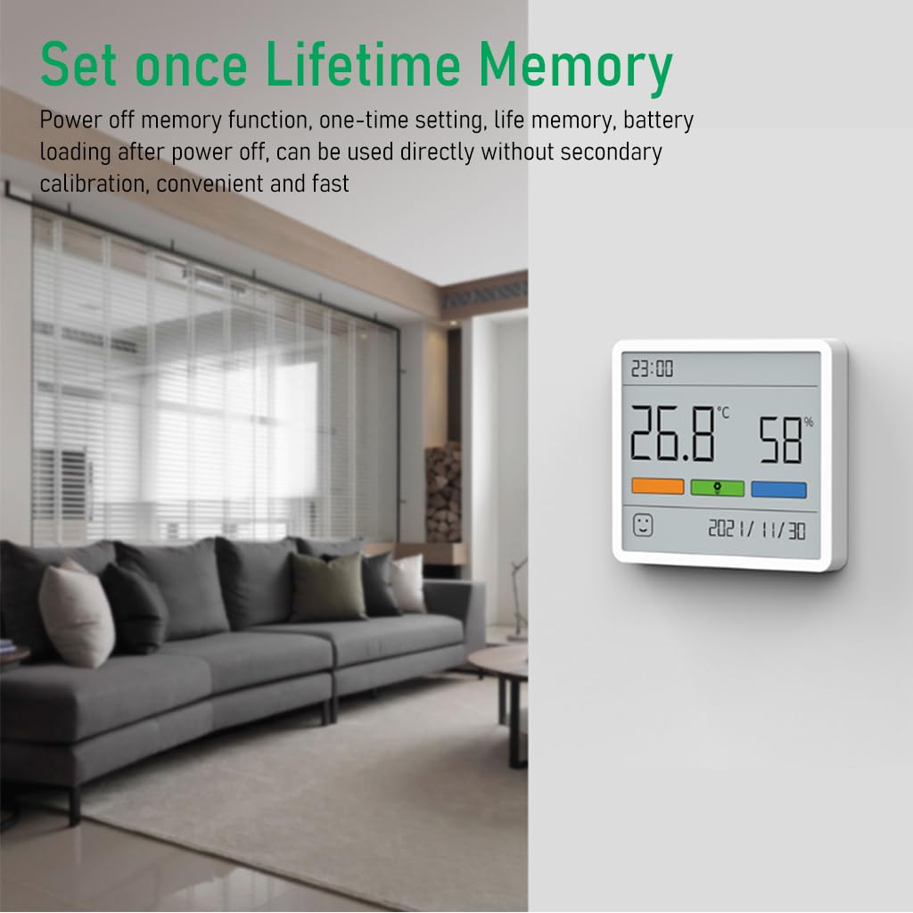 HASTHIP Humidity Temperature Thermometer 2.8'' LCD Digital Temperature Room Hygrometer Gauge Accurate Humidity Meter for Indoor Thermometer Temperature Monitor for Home Office Green House