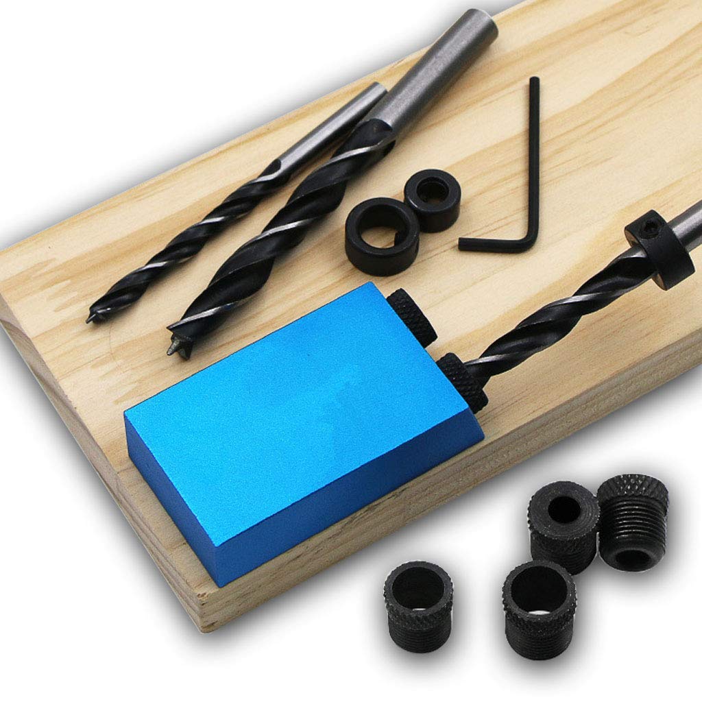 Supvox 14Pcs Angle Tool Carpentry Locator, 15 ¡ãOblique Drilling Locator Drilling Hole Guide with 6/8/10mm Drill Bits Drill Jig Joinery Kit Carpenters (Aluminum Alloy)