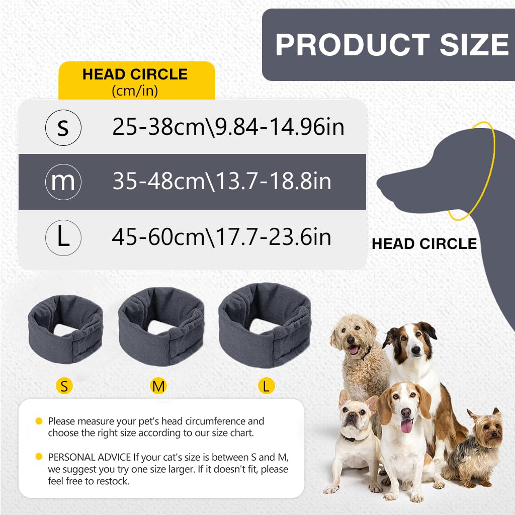 Qpets Warm Dog Headgear, Comforting Pets Hoodie Ear Protector Muff for Dog, Large Wrap Winter Ear Muff Stretchy Adjustable Ear Snood for Dog with Long Ears, M