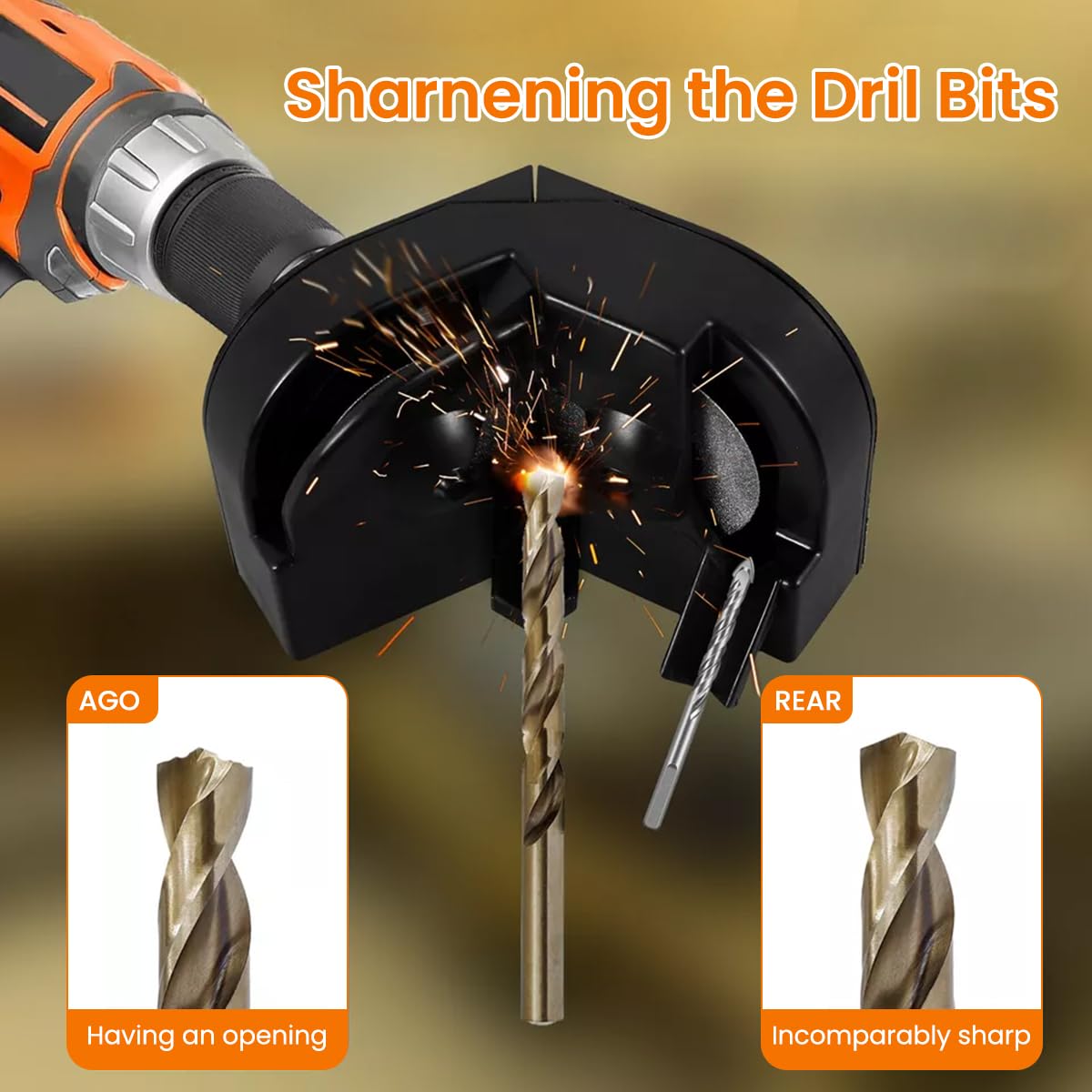 Serplex Drill Bit Sharpener, Multipurpose Drill Bit Grinding Sharpener, Drill Bit Sharpening Tool, Drill Grinder Grinding Tool for Hss, Carbide, Twist Drill Bits, Cobalt Drill Bits