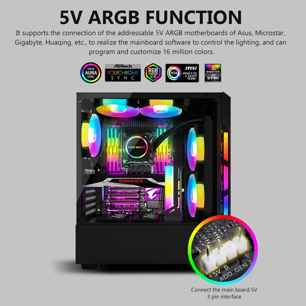 HASTHIP Graphics Card Bracket, RGB Graphics Card Rack Vertical GPU Support Bracket 3pin+4pin Adjustable Height ARGB Graphics Card GPU Brace Support Video Card Sag Holder Bracket, GPU Holder Holster Bracket