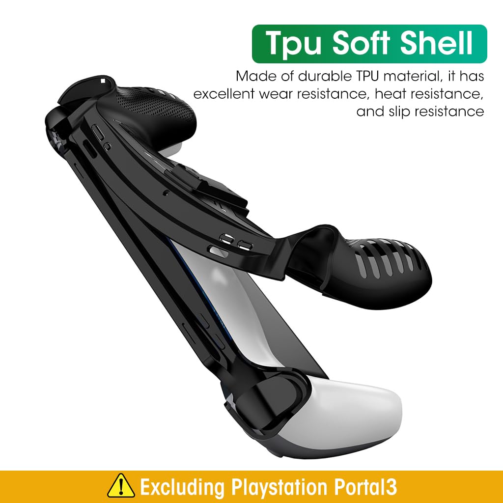 ZORBES Protective Case Cover for Playstation Portal Game, TPU Protective Skin Cover for Playstation Game Console with Kickstand, Anti-Scratch Protective Cover for Playstation Portal Game Machine Protector