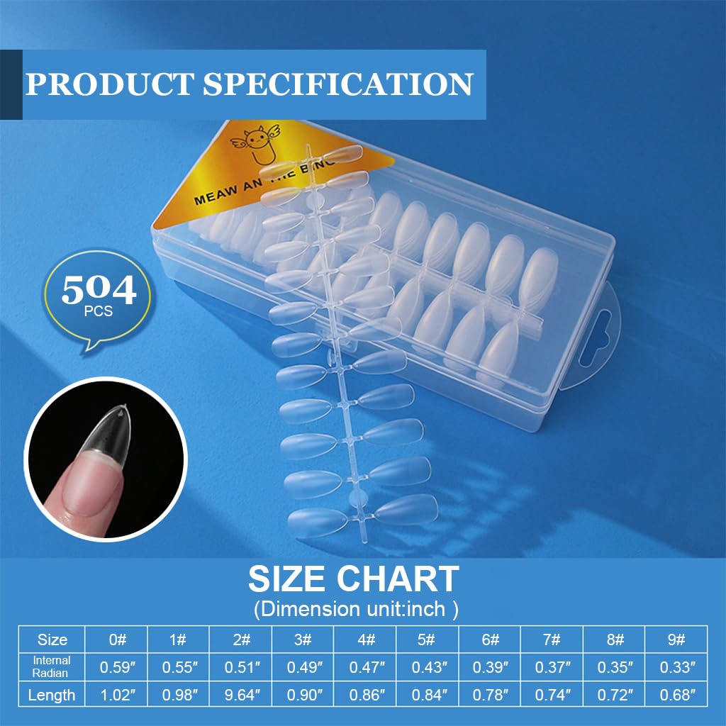 MAYCREATE 504Pcs Gel Nail Tips
