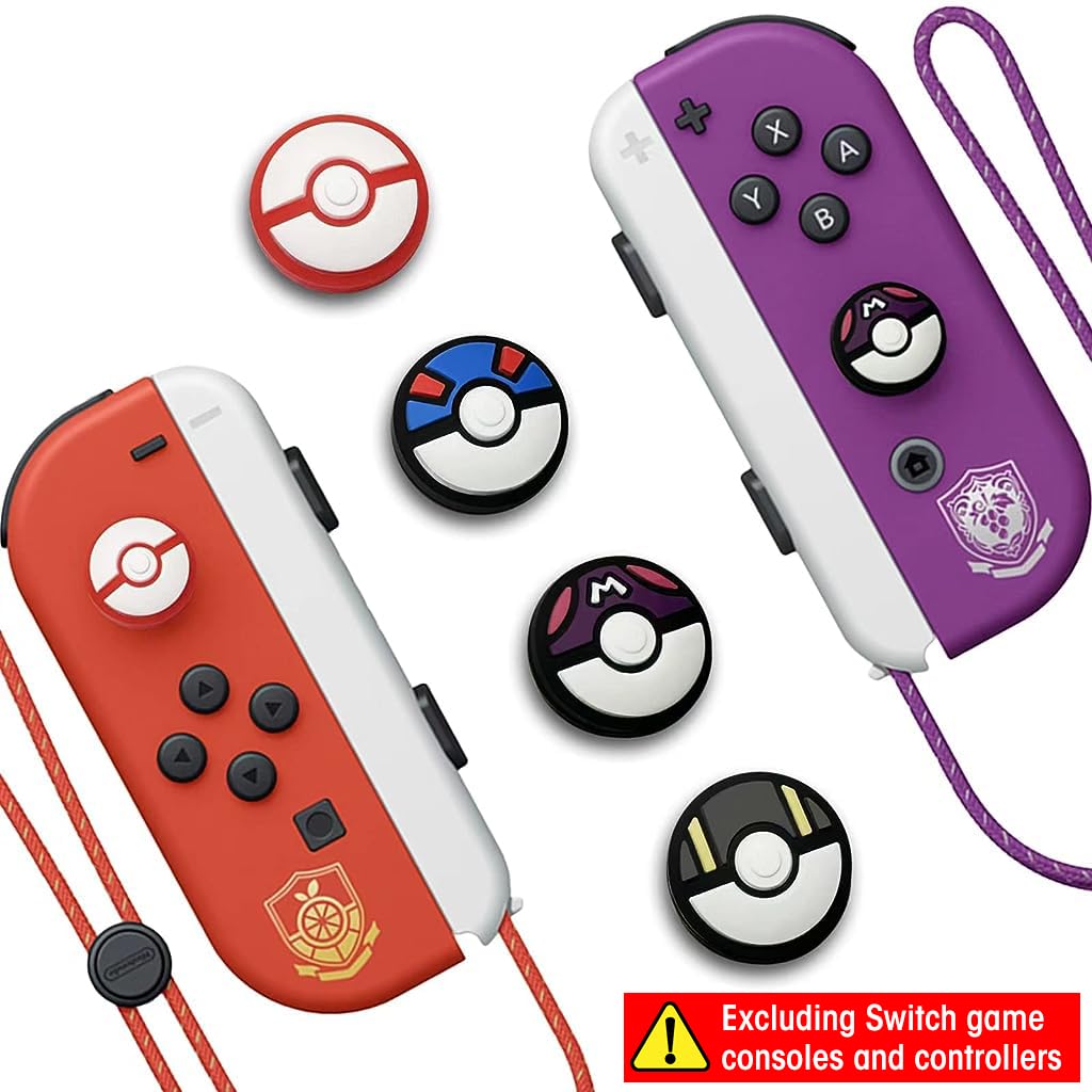 ZORBES 4pcs Silicone Joycon Thumb Grip Caps Creative Ball Design Joy-Con Thumb Grip Cap Silicone Joy-Con Thumb Grip Cap, Suitable Controllers of Switch/OLED/Switch Lite