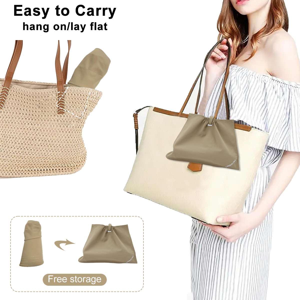 PALAY Bucket Hat for Women Stylish Sun Hats for Girls, Fashion Wide Brim Hat for Women Sun Protection Cap Summer Hats Lightweight Quick Dry Ponytail Foldable Beach Hat - Khaki