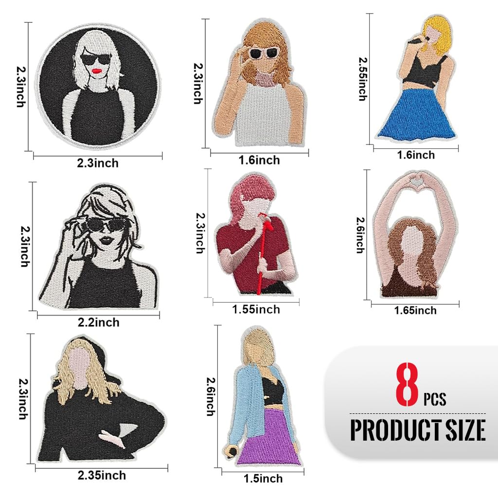 HASTHIP 8Pcs Musician's Embroidery Patch, Iron on Embroidery Applique Funny Cute Badge Repair Patch DIY Craft Accessories for Music Fans Clothing Backpacks Hats Jackets
