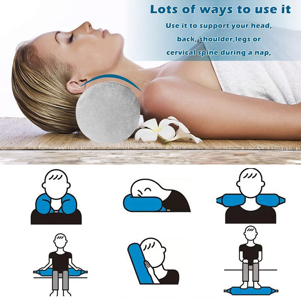 HANNEA Twist Memory Foam Neck Pillow Support Pillow, Used for Neck, Chin, Waist and Leg Support for Traveling on Airplane, Adjustable and Bendable Roll Pillow