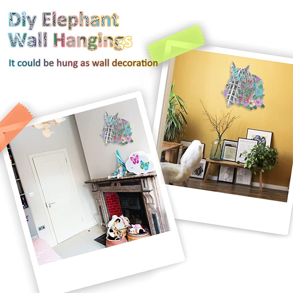 PATPAT 32Pcs Elephant 3D Puzzle for Kids Adults, Coloring Puzzle Game for Kids 7 to 10 Years with 10 Marker Pens, DIY Assembly Puzzle Elephant Toy Creative Arts and Crafts Kit DIY Painting Puzzle Set