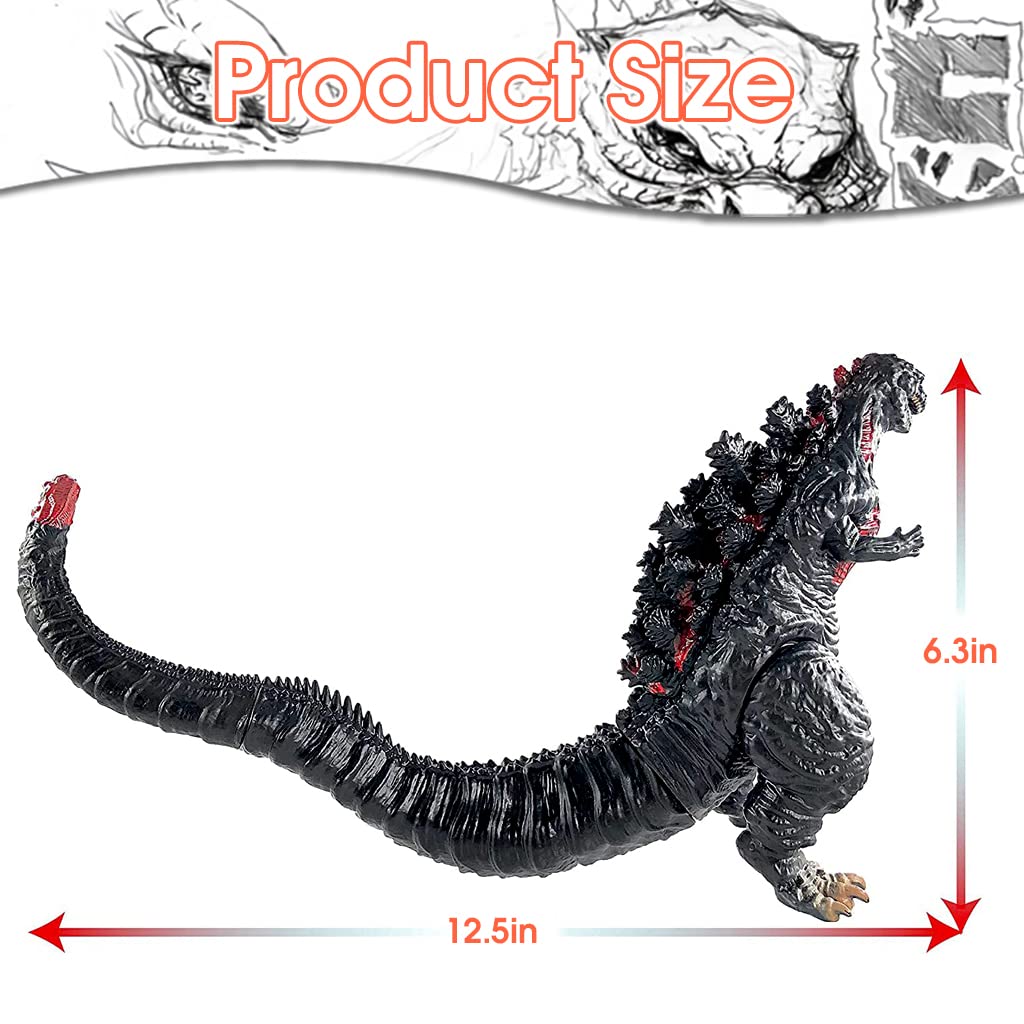 PATPAT GodZilla Toys 6.7'' PVC, King of Monster Model Collection Burning GodZilla Action Figures Soft Touch Vinyl PVC Monster Toy Dinosaur Toys for Kids Birthday Christmas Gifts for Boys Girls