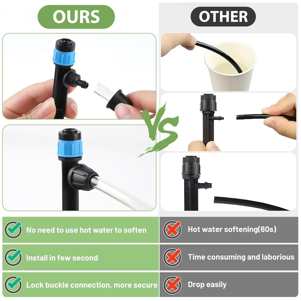 HASTHIP 30Pcs Irrigation Stakes 13.2cm Connectable Plant Watering Stakes Slow Drip Irrigation Emitters Reuseable Plastic Slow Dripping Watering Stakes for Flower Pots, Plant Pot, Flower Beds