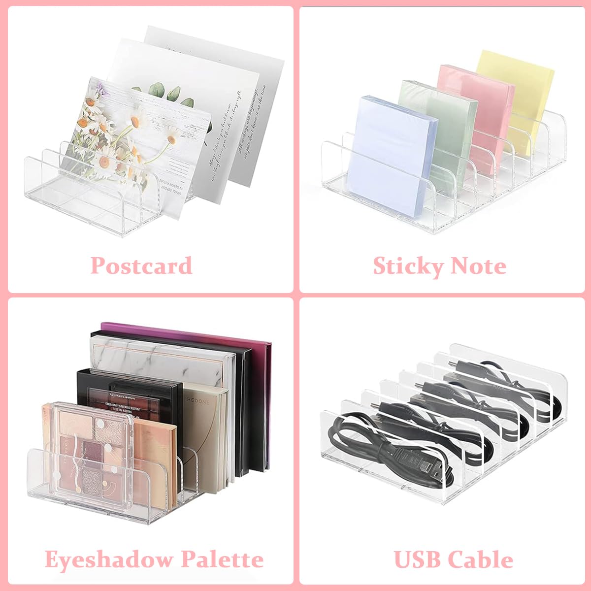 MAYCREATE Acrylic Eyeshadow Palette Makeup Organizer, 8-Cell Cosmetic Storage, Cosmetics Display Storage Holder for Cosmetic, Eye Shadow, Sunglasses and Wallets
