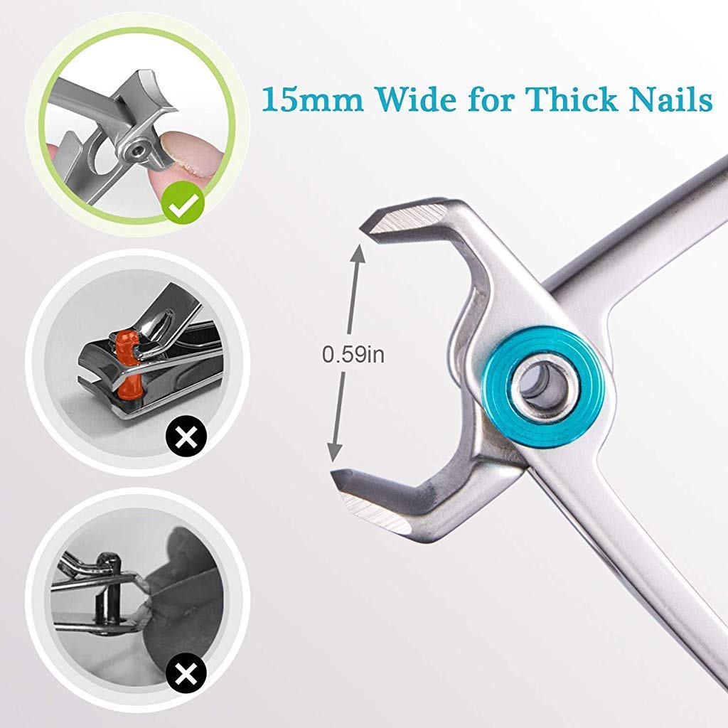 HASTHIP Stainless Steel Nail Cutter with Clippers,Trimmer,Toe nail Cutting,Fingernail with Wide Opening Sharp Jaws,Toenail Clippers for Thick Nails with Nail File for Men
