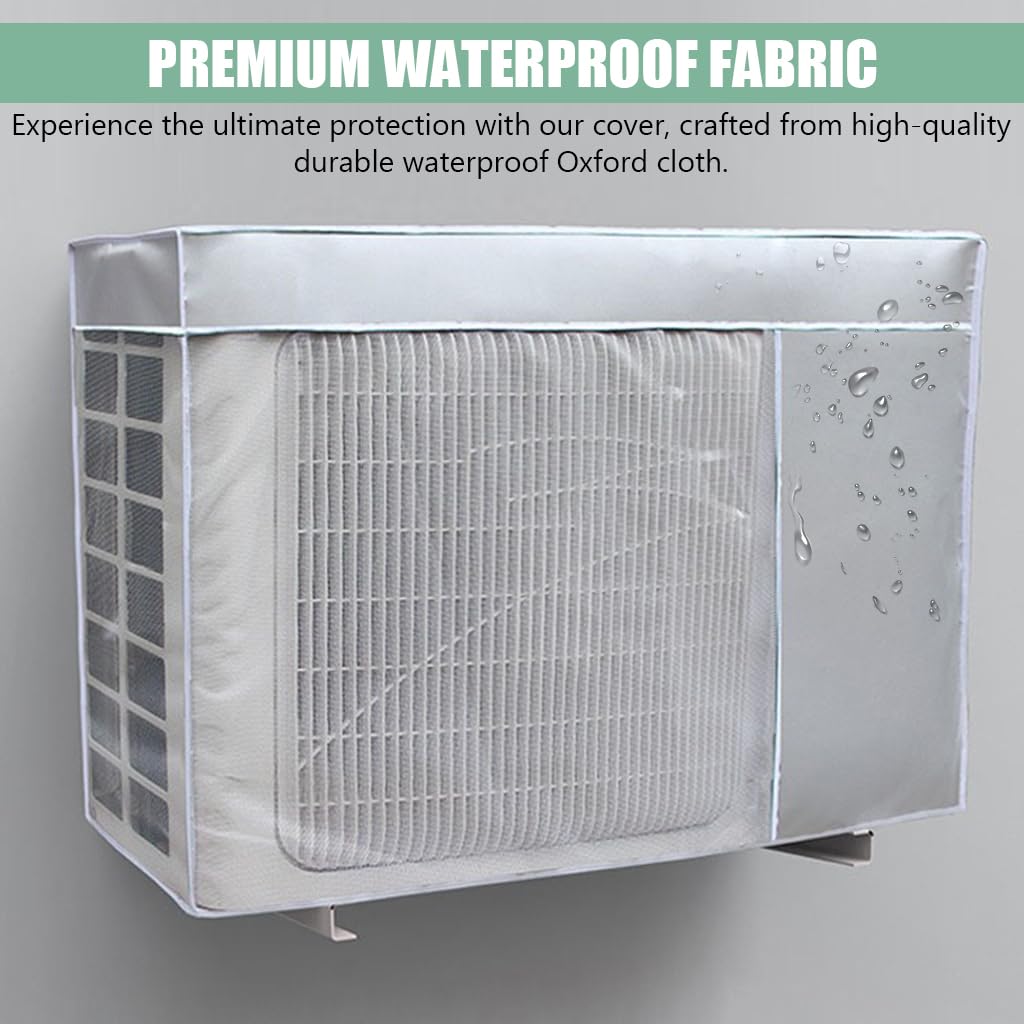 HASTHIP Ac cover 1.5 Ton, 1.5P Waterproof AC Condenser Unit Cover, Air Conditioner Cover For Outside Units Insulated AC Cover With Sun Protection, Dust-proof Waterproof Window AC Protection Cover