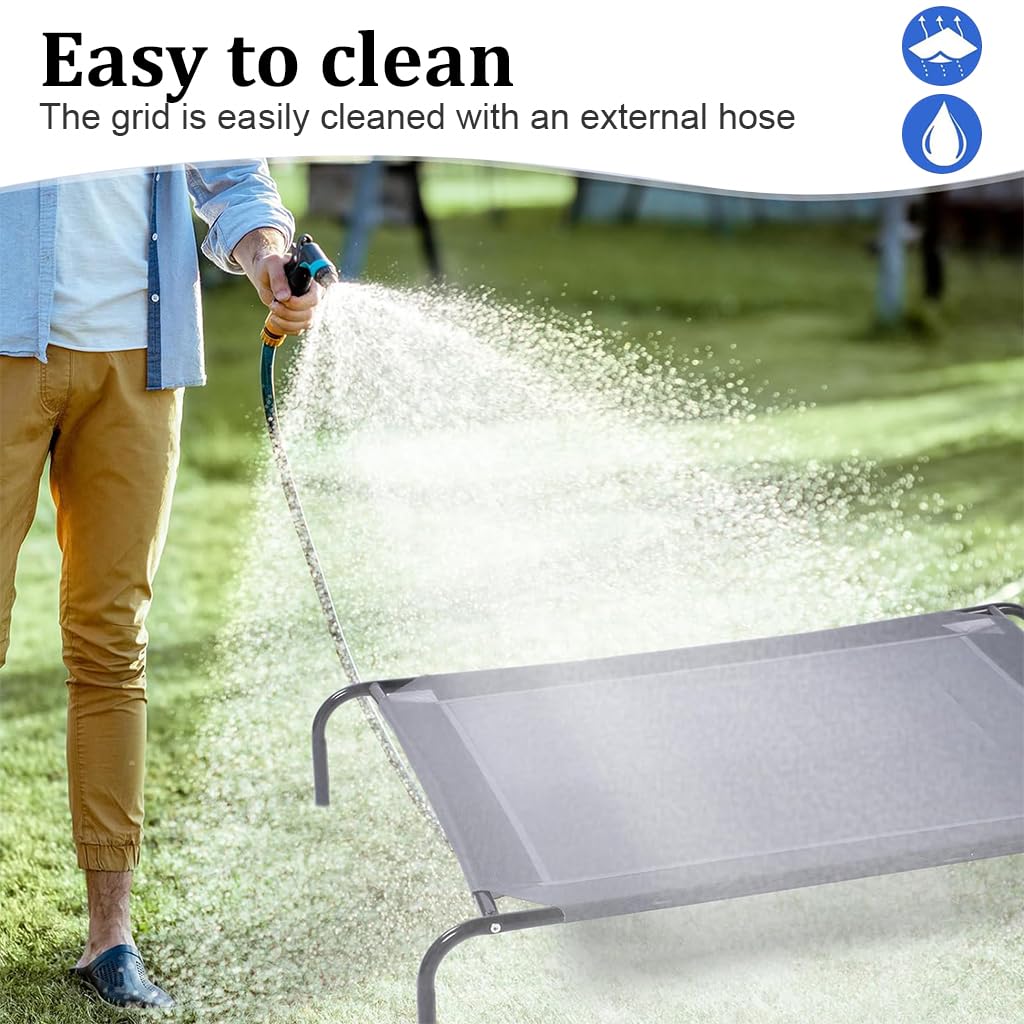 Qpets 43inch Dog Bed Breathable Mesh Pet Bed Cooling Pet Bed Dog Beds for Extra Large Medium Small Dogs Assemble Dog Cat Bed for Indoor Use Outdoor Camping