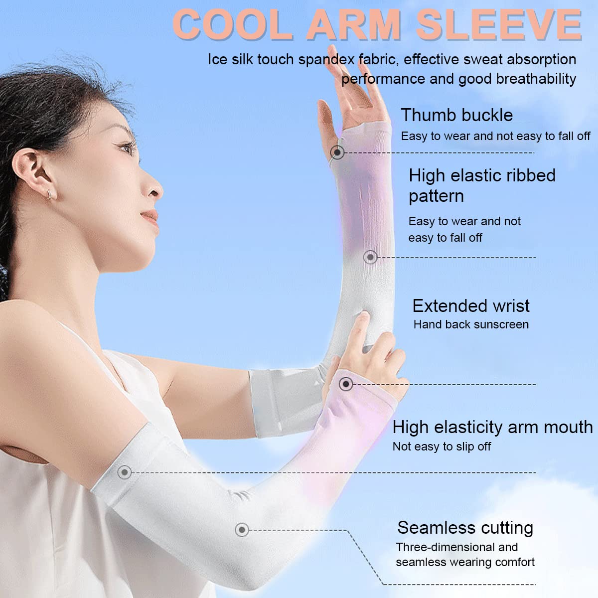 PALAY Cooling Face Mask & Arm Sleeves Set, Face Cover for Women Sun Protection, Adjustable Face Neck Covering and Arm Sleeve Set for Cycling, Sport, Golfing - UPF 50+, Breathable & Washable