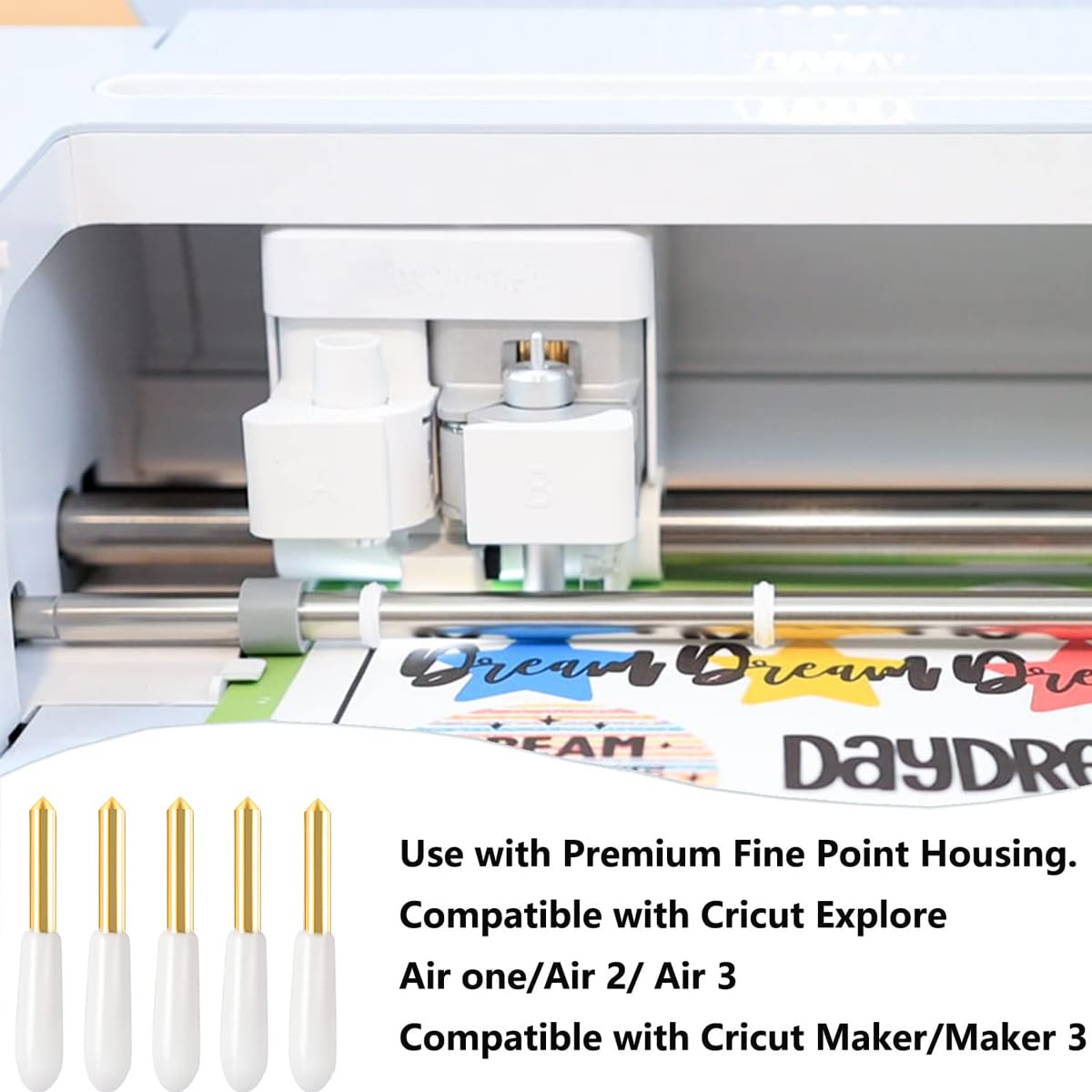 HASTHIP 10Pcs Fine Point Blades Compatible with Explore Air/Air 2/Explore Air 3/Cricut Maker/Maker 3 Cutting Machines, Premium Replacement Cutting Blades Fine Point Cutting Blades